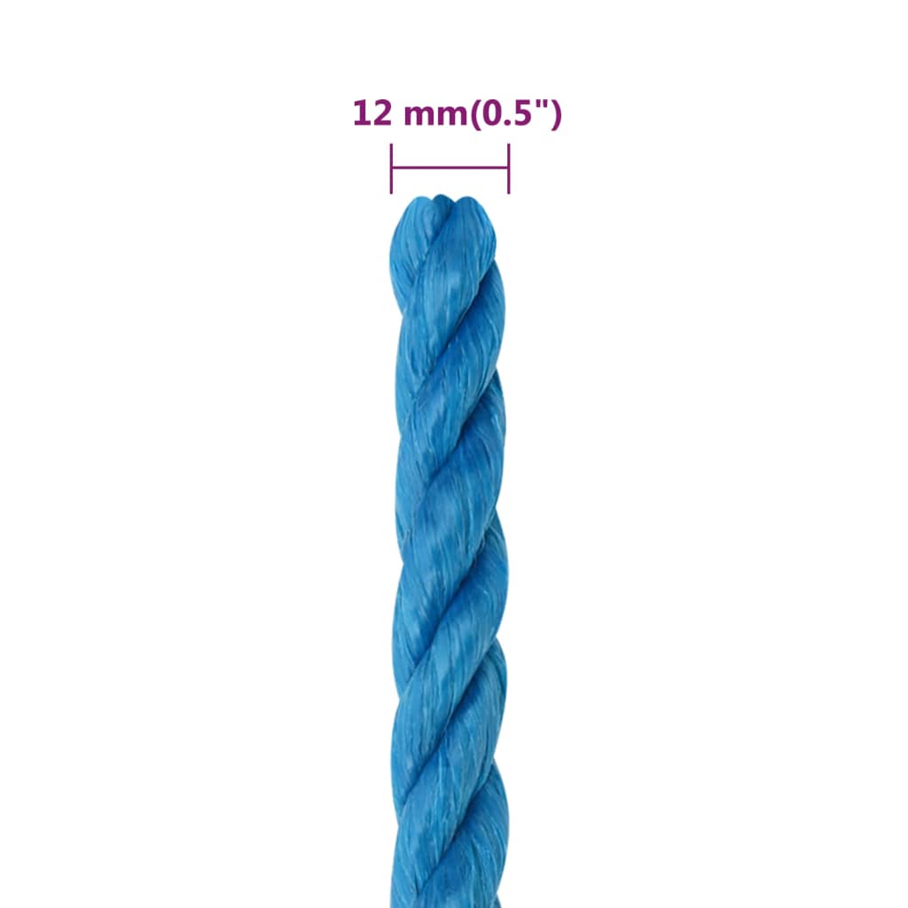 Corda da Lavoro Blu 12 mm 50 m in Polipropilene | homemem39