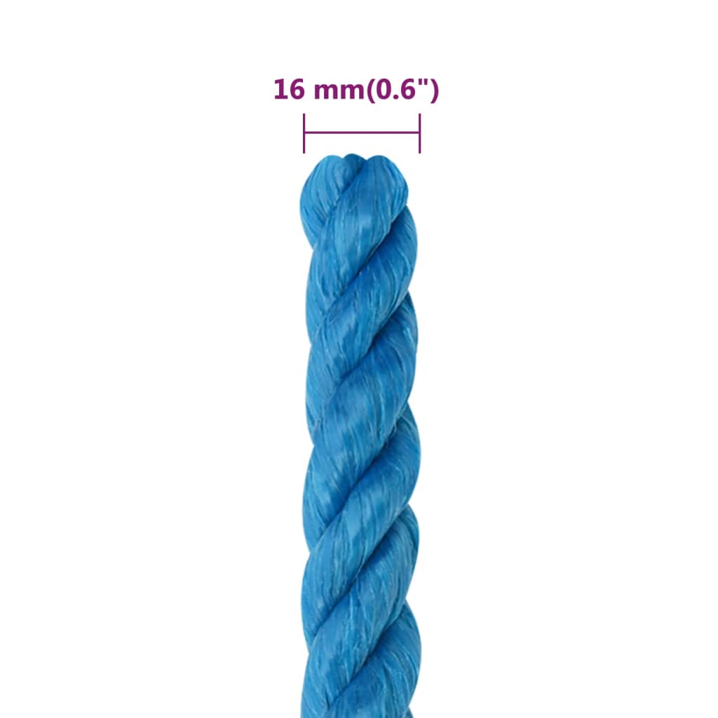 Corda da Lavoro Blu 16 mm 25 m in Polipropilene | homemem39