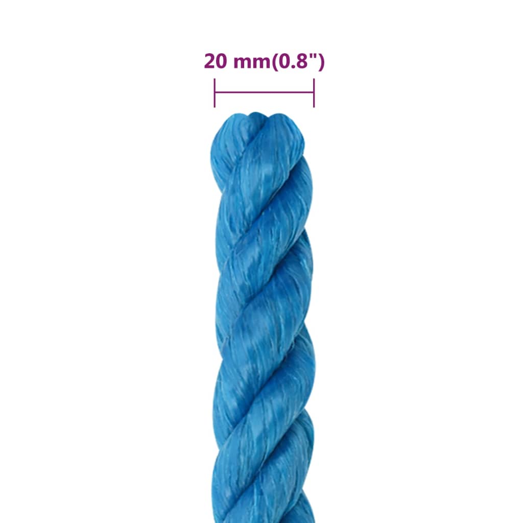 Corda da Lavoro Blu 20 mm 50 m in Polipropilene | homemem39