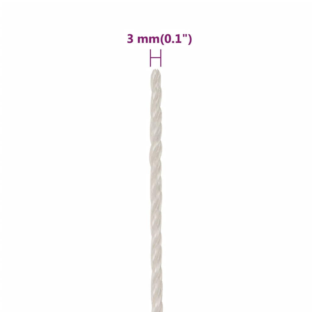 Corda da Lavoro Bianca 3 mm 50 m in Polipropilene - homemem39