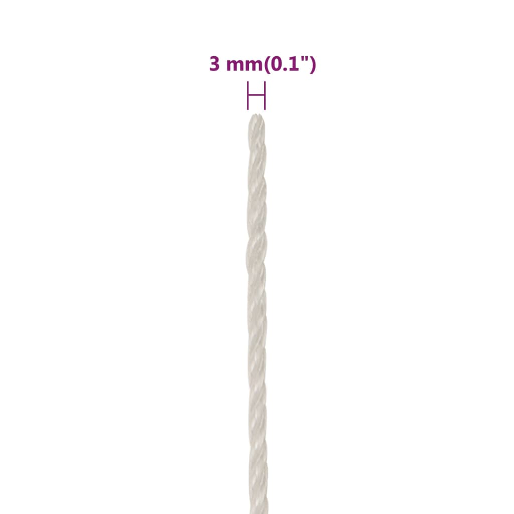 Corda da Lavoro Bianca 3 mm 250 m in Polipropilene | homemem39