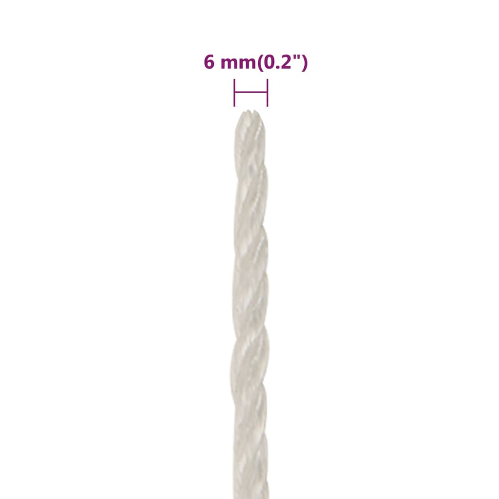 Corda da Lavoro Bianca 6 mm 50 m in Polipropilene | homemem39