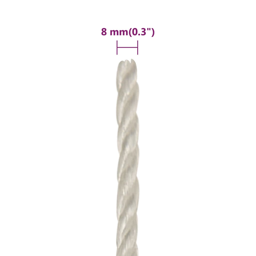 Corda da Lavoro Bianca 8 mm 50 m in Polipropilene | homemem39