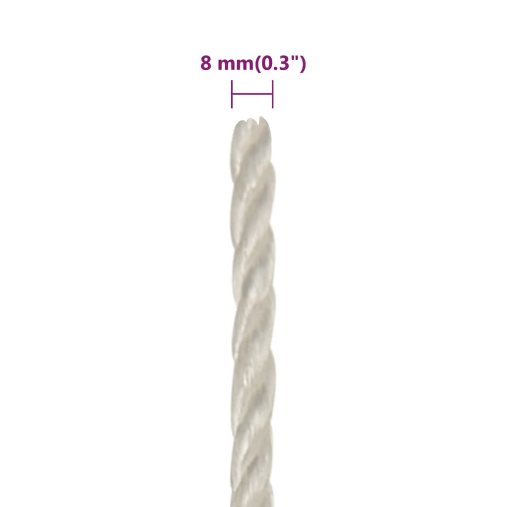Corda da Lavoro Bianca 8 mm 100 m in Polipropilene | homemem39