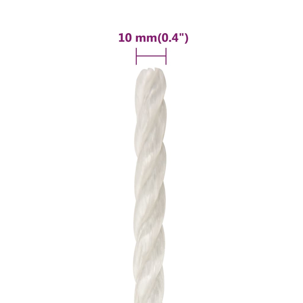 Corda da Lavoro Bianca 10 mm 50 m in Polipropilene | homemem39
