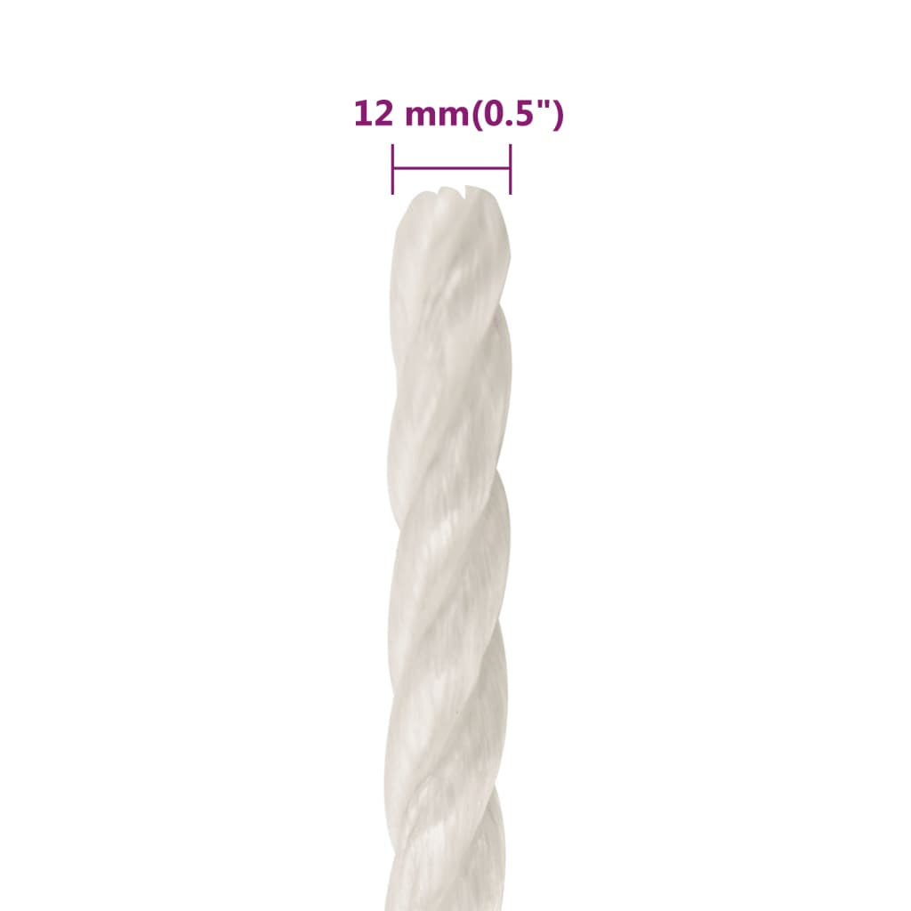 Corda da Lavoro Bianca 12 mm 100 m in Polipropilene | homemem39