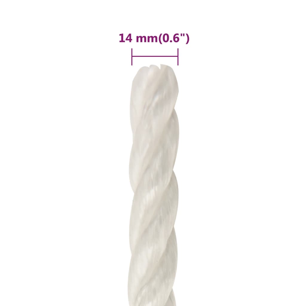 Corda da Lavoro Bianca 14 mm 250 m in Polipropilene | homemem39