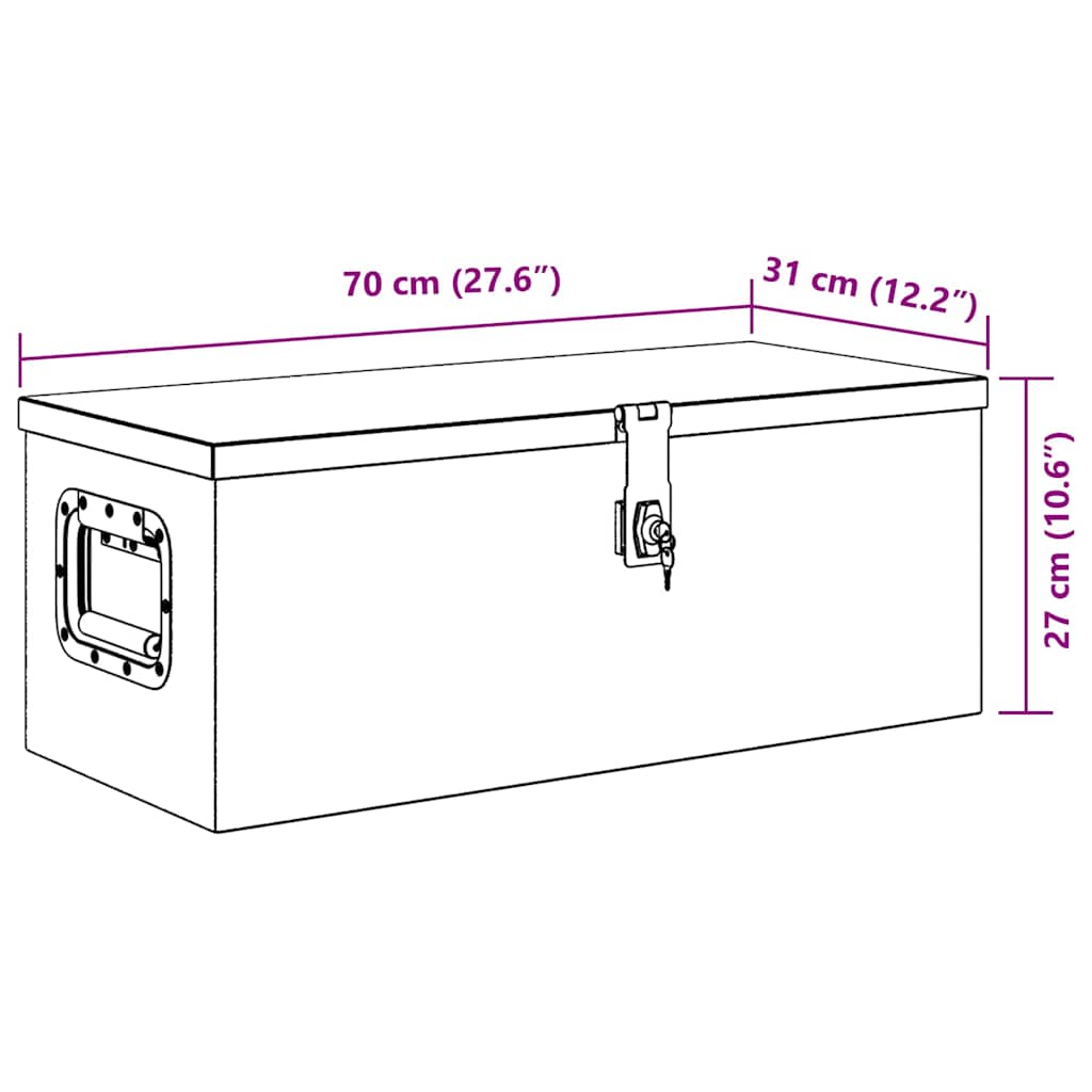 Contenitore Portaoggetti Nero 70x31x27 cm in Alluminio | homemem39