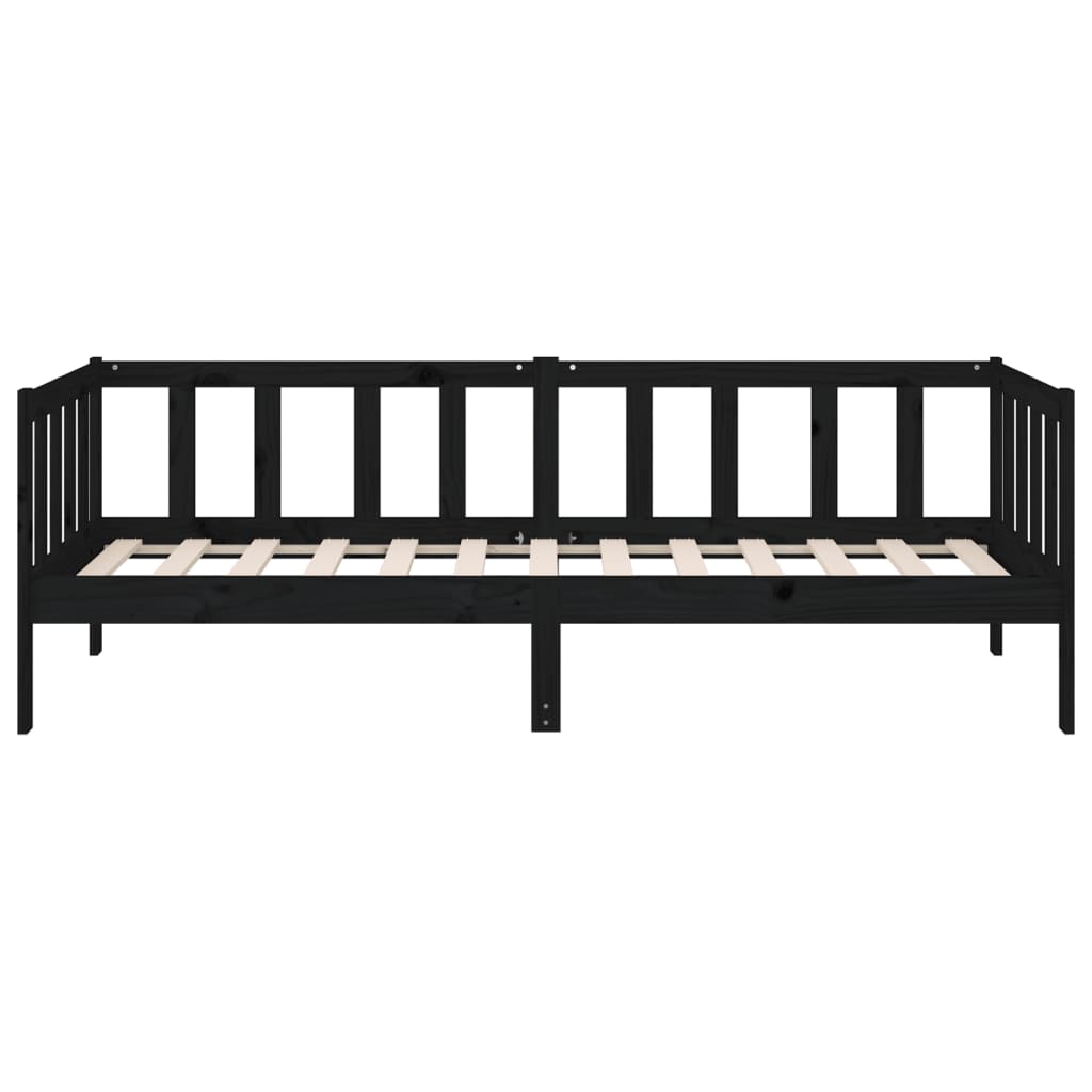 Dormeuse Nera 90x190 cm in Legno Massello di Pino - homemem39