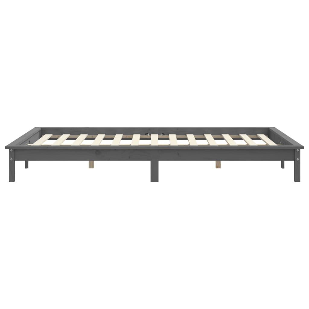 Giroletto Grigio 150x200 cm in Legno Massello di Pino King Size - homemem39