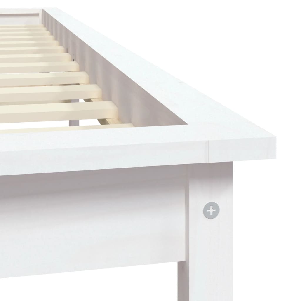 Giroletto Bianco 200x200 cm in Legno Massello di Pino - homemem39