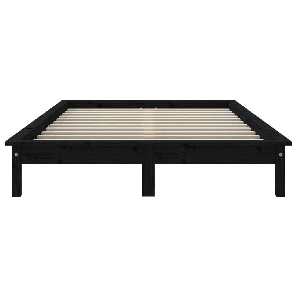 Giroletto Nero 200x200 cm in Legno Massello di Pino - homemem39