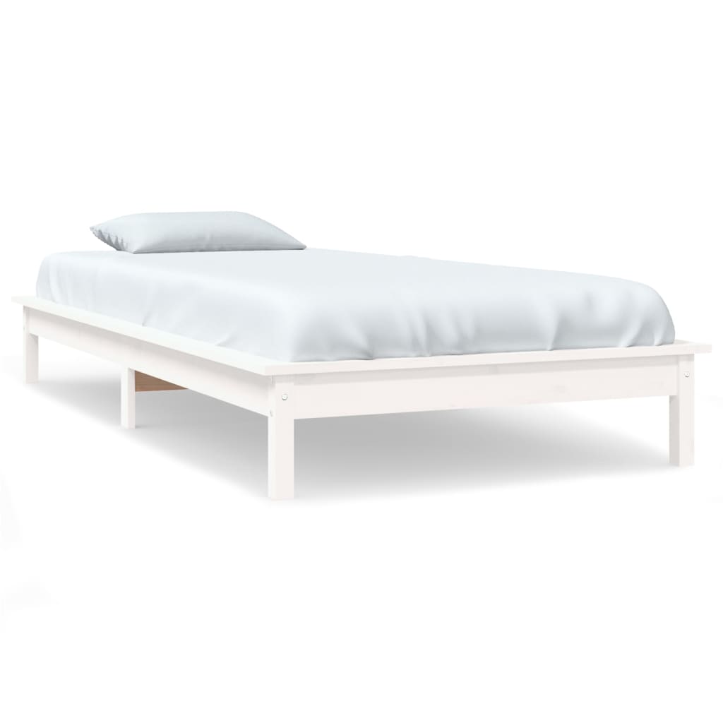 Giroletto Bianco 90x190 cm Single in Legno Massello di Pino - homemem39
