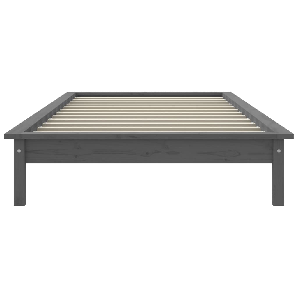 Giroletto Grigio 90x190 cm Single in Legno Massello di Pino - homemem39