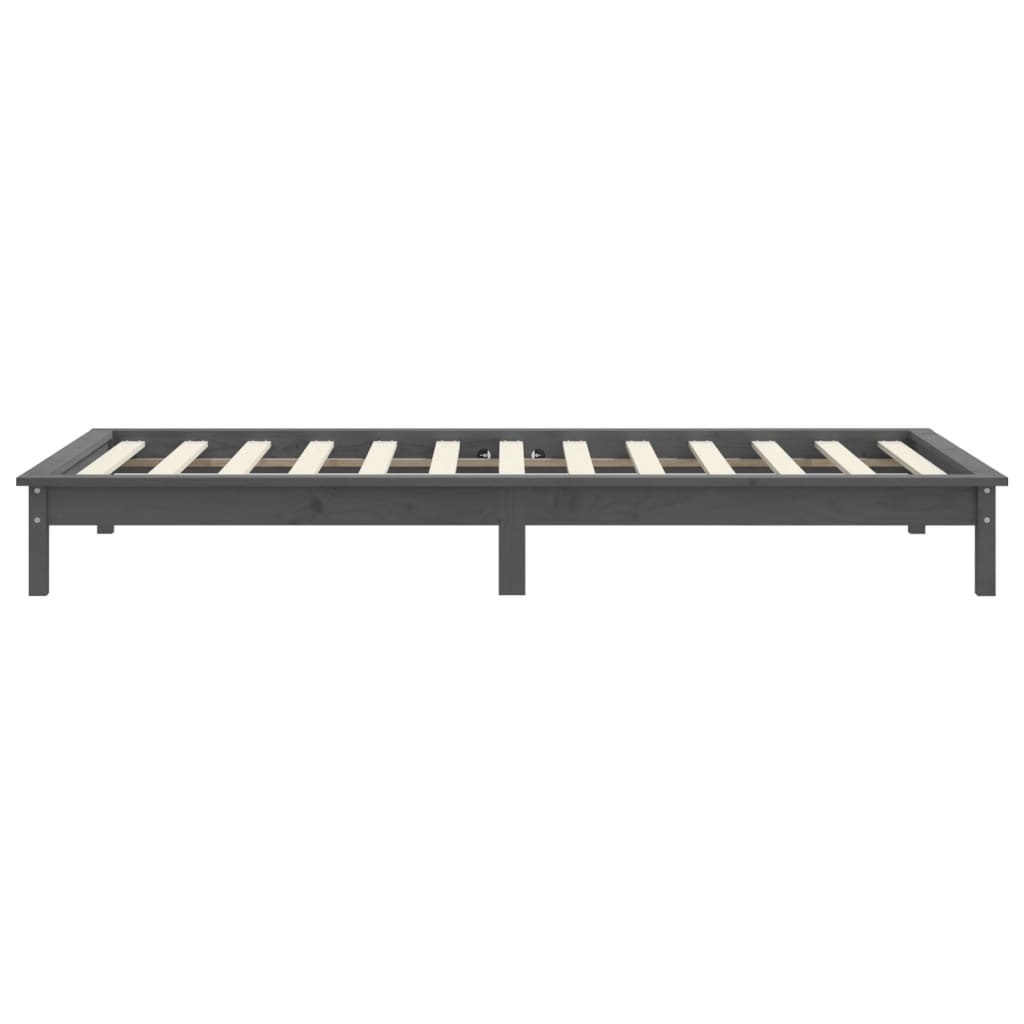 Giroletto Grigio 90x190 cm Single in Legno Massello di Pino - homemem39