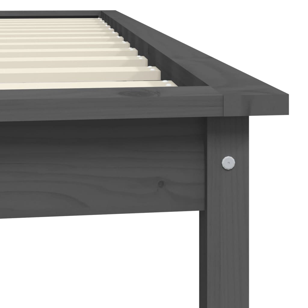 Giroletto Grigio 90x190 cm Single in Legno Massello di Pino - homemem39