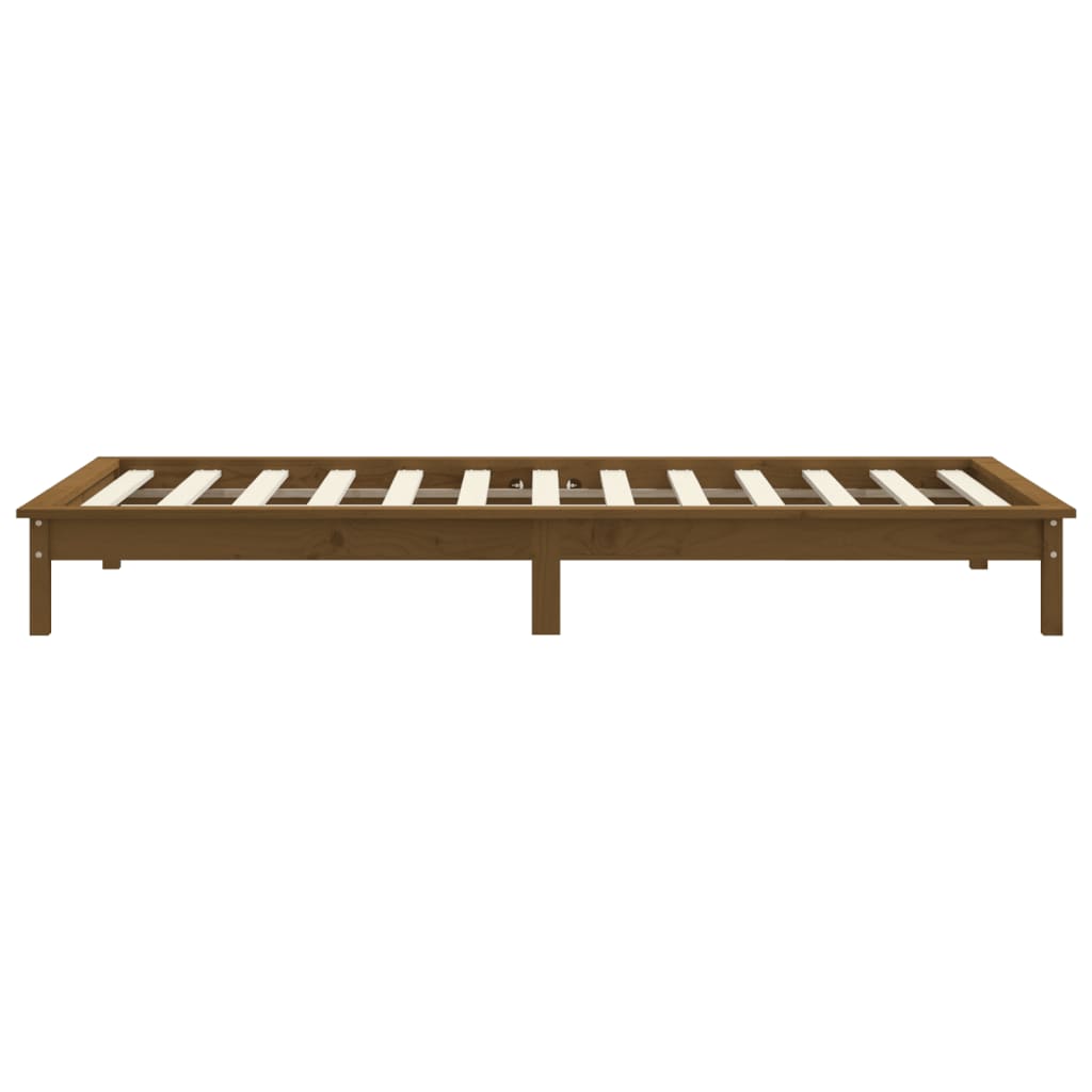 Giroletto senza Materasso Marrone Ambra Single Legno Massello - homemem39