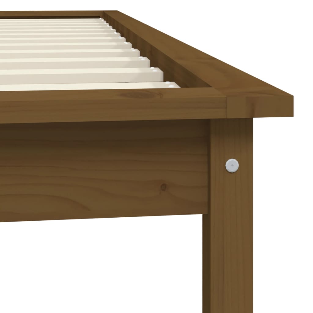 Giroletto senza Materasso Marrone Ambra Single Legno Massello - homemem39