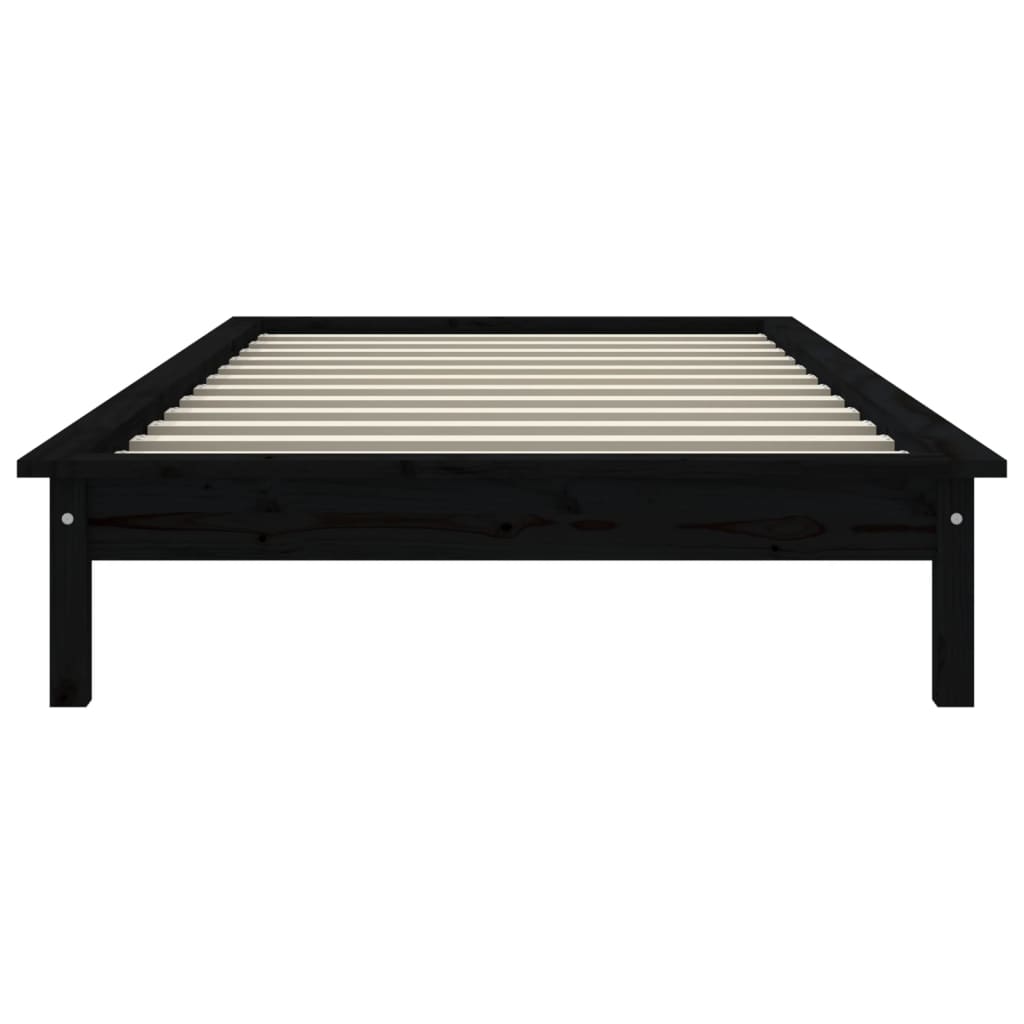 Giroletto Nero 90x190 cm Single in Legno Massello di Pino - homemem39