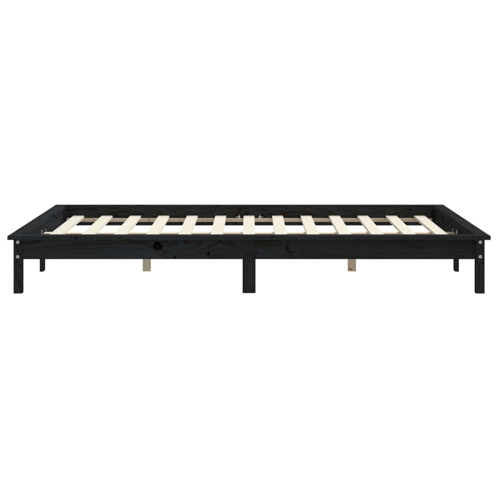 Giroletto Nero 140x190 cm in Legno Massello di Pino - homemem39