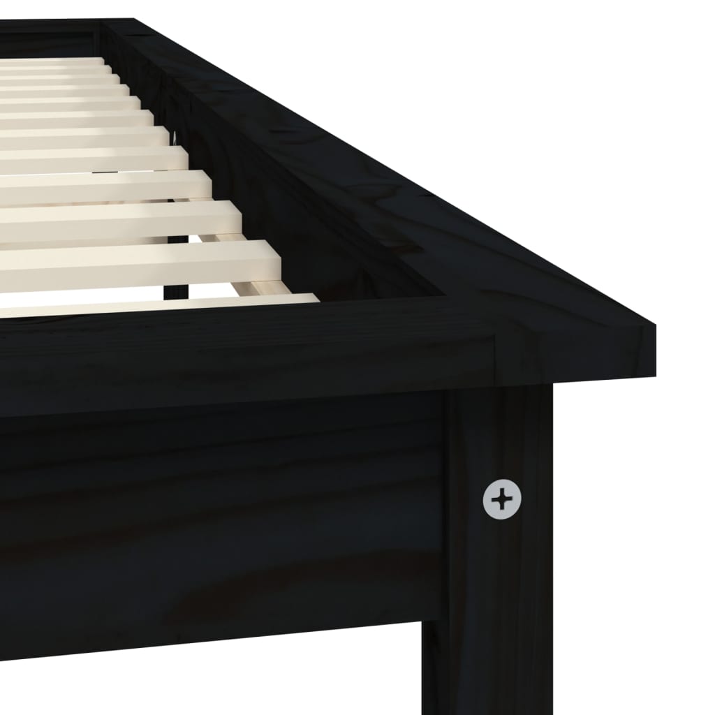 Giroletto Nero 140x190 cm in Legno Massello di Pino - homemem39