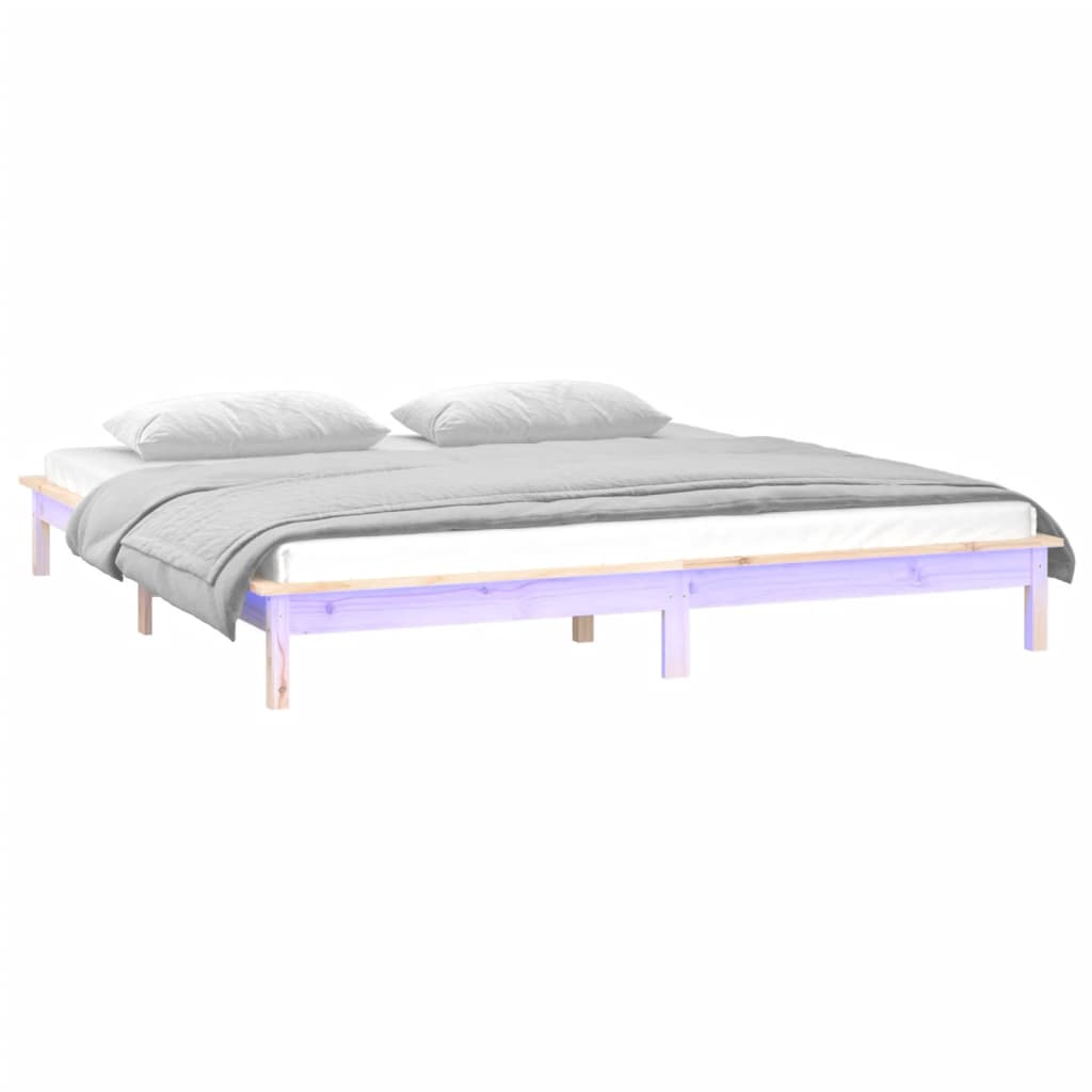 Giroletto con LED 150x200 cm King Size in Legno Massello - homemem39