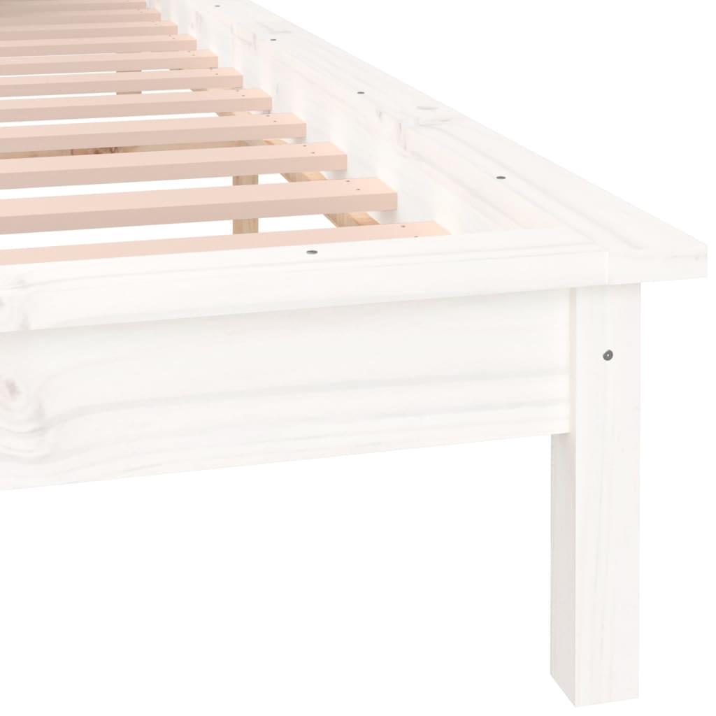 Giroletto con LED Bianco 160x200 cm in Legno Massello - homemem39