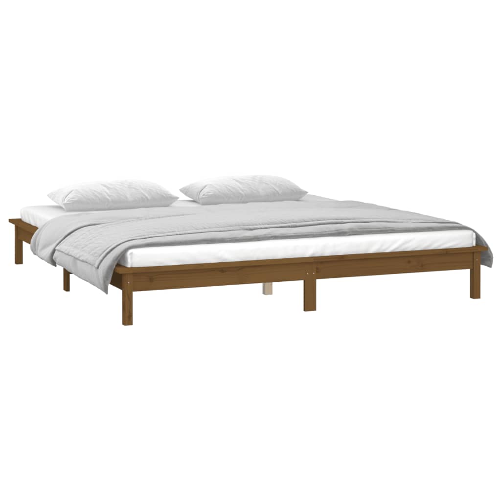 Giroletto con LED senza Materasso Ambra 160x200 Legno Massello - homemem39