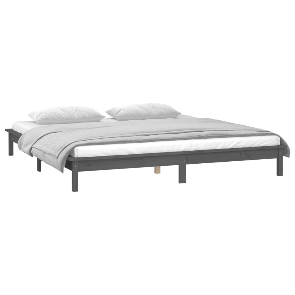 Giroletto LED Grigio 120x190 cm Small Double Legno Massello - homemem39