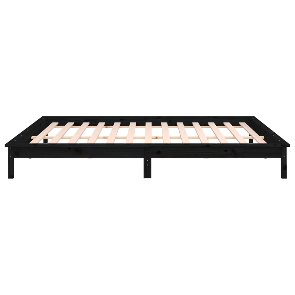 Giroletto LED Nero 120x190cm Small Double in Legno Massello - homemem39