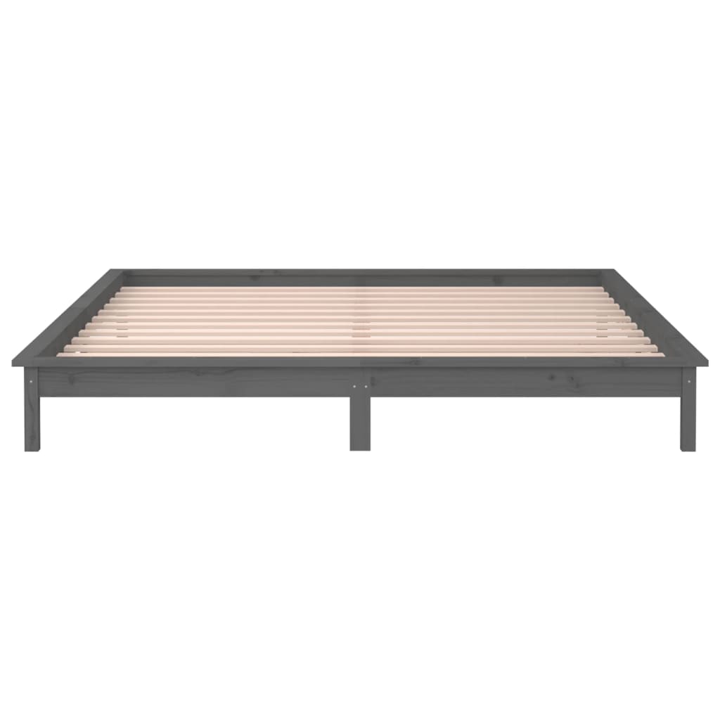 Giroletto con LED Grigio 140x190 cm in Legno Massello - homemem39