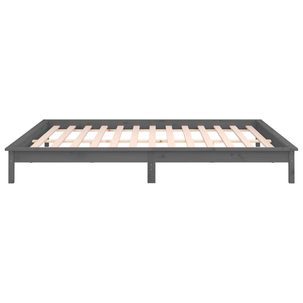 Giroletto con LED Grigio 140x190 cm in Legno Massello - homemem39