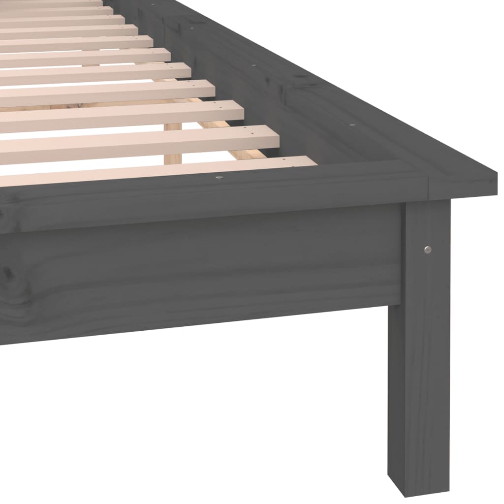 Giroletto con LED Grigio 140x190 cm in Legno Massello - homemem39