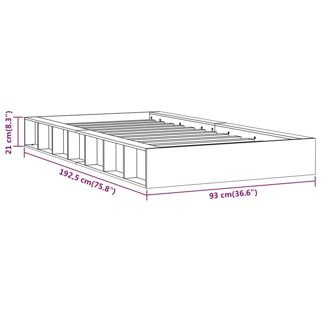 Giroletto Bianco 75x190 cm Small Single in Legno Massello | homemem39