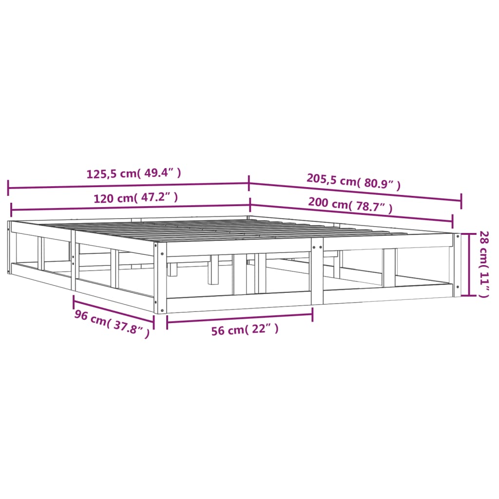 Giroletto 120x200 cm in Legno Massello | homemem39