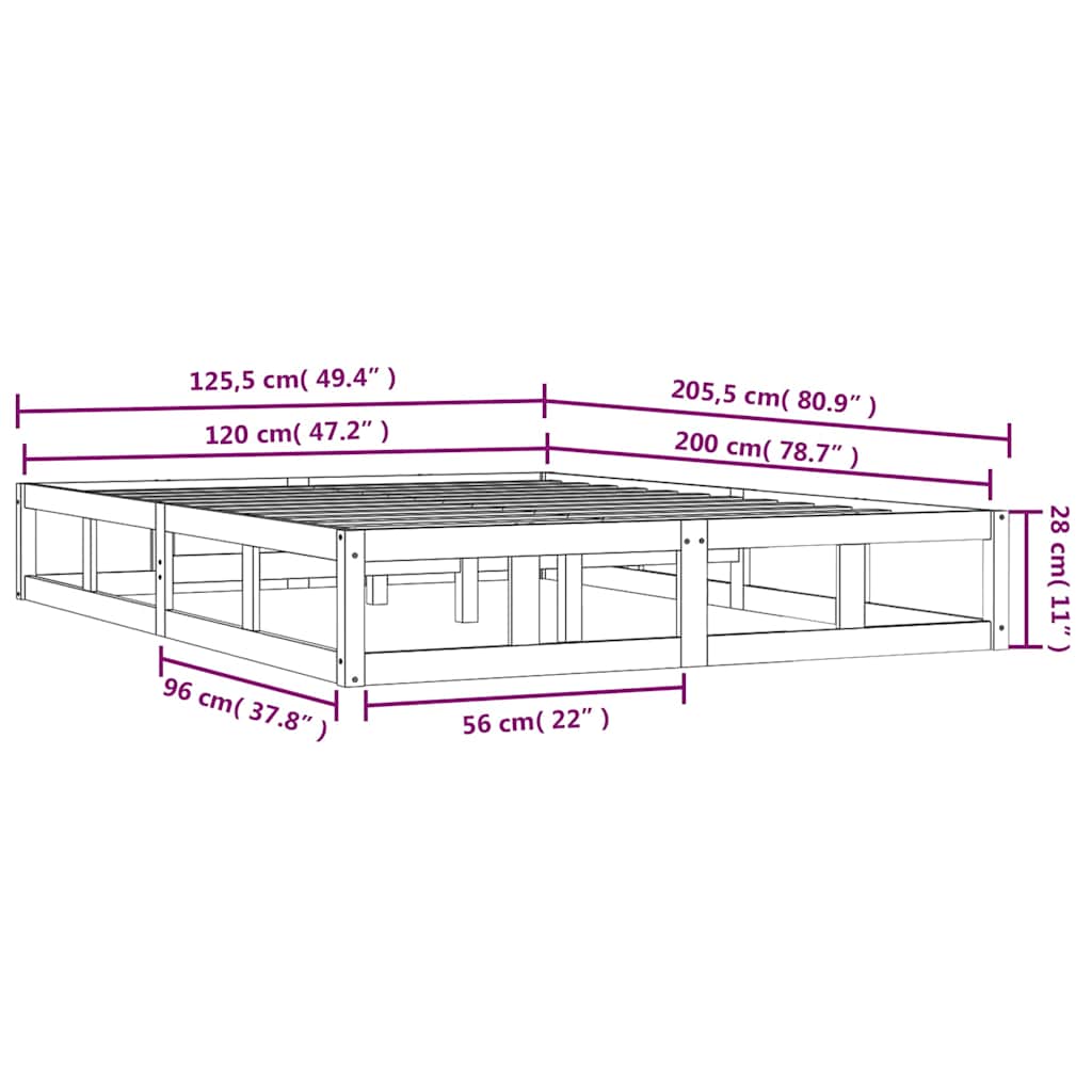 Giroletto Bianco 120x200 cm in Legno Massello | homemem39