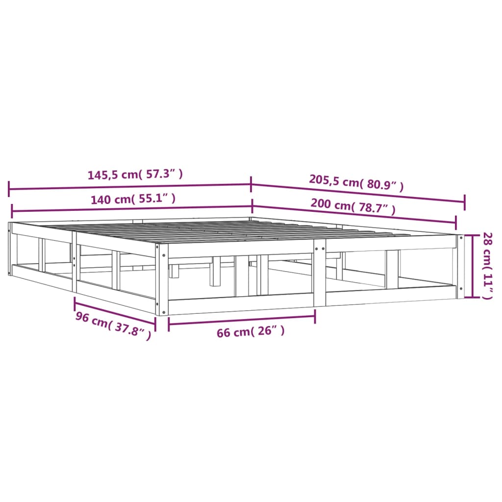 Giroletto 140x200 cm in Legno Massello | homemem39