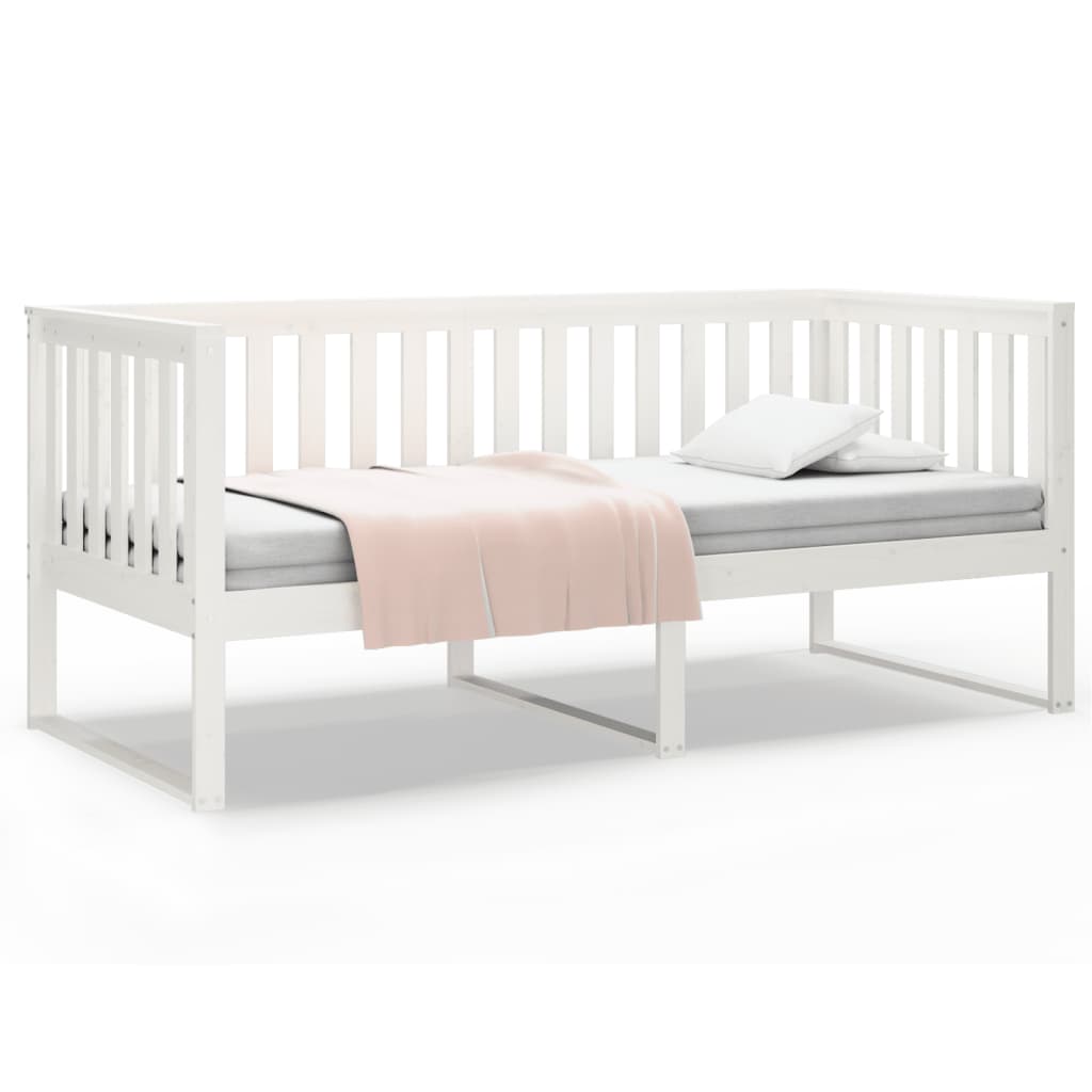 Dormeuse senza Materasso Bianca 90x190 cm Legno Massello Pino