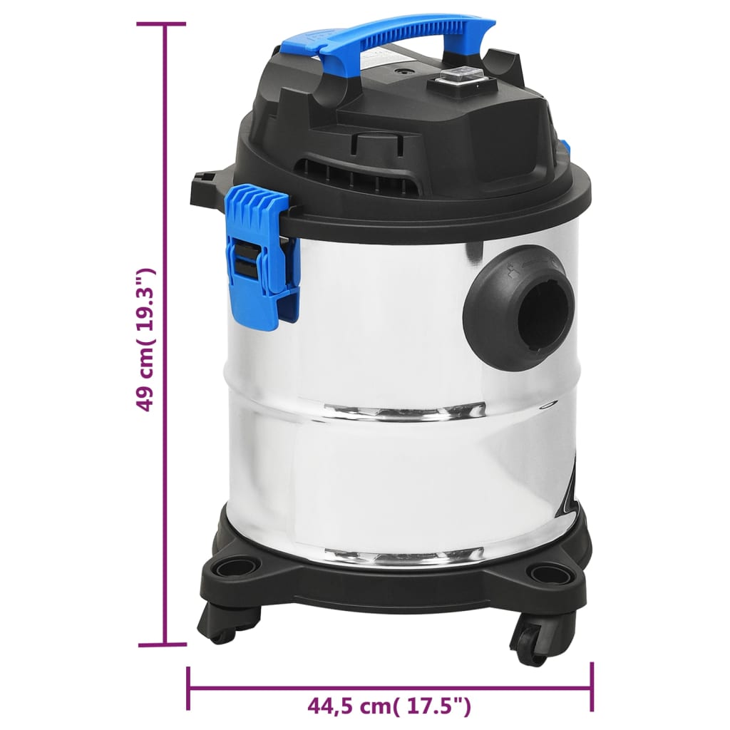 Aspirapolvere e Aspiraliquidi 1200 W 20 L Argento - homemem39