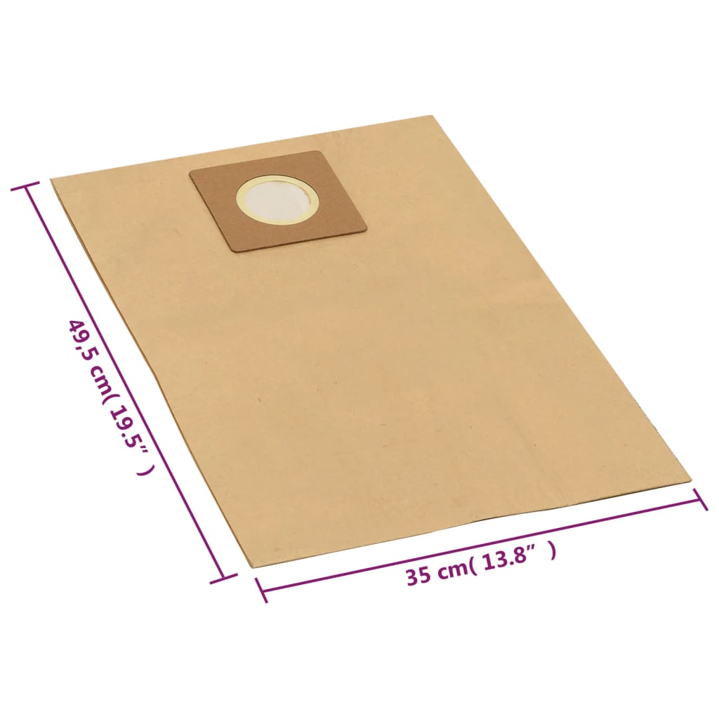 Sacchetti Carta per Aspirapolvere e Aspiraliquidi 10pz Marrone - homemem39