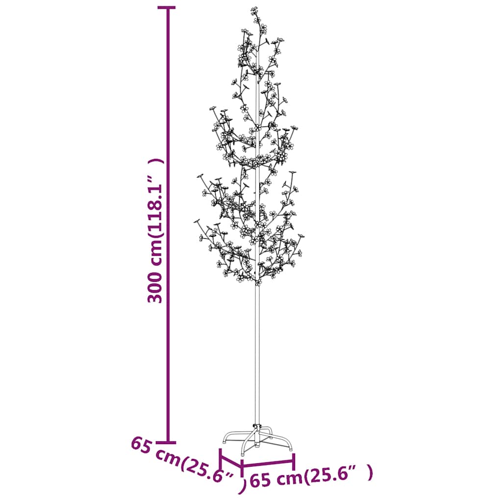 Albero di Ciliegio con 368 LED Bianco Caldo 300 cm | homemem39