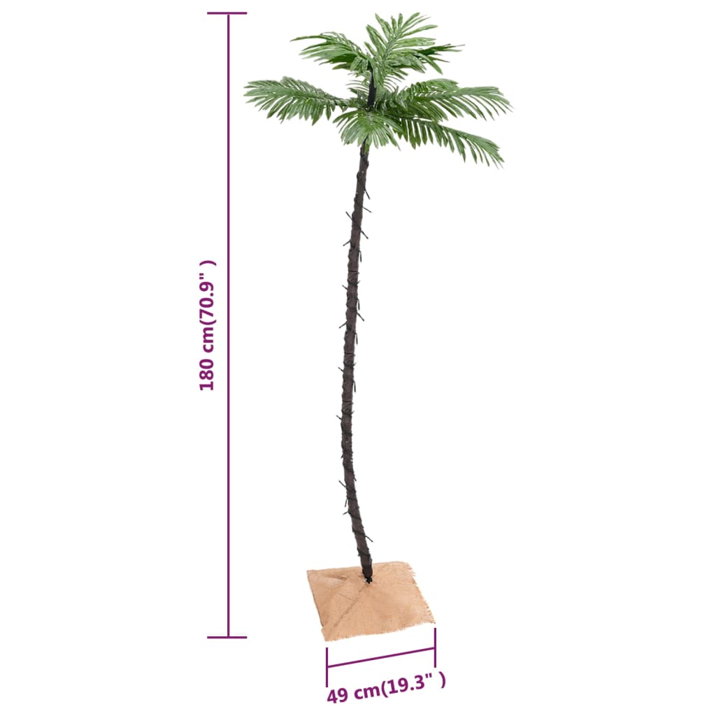 Palma con LED Bianco Caldo 96 LED 180 cm - homemem39