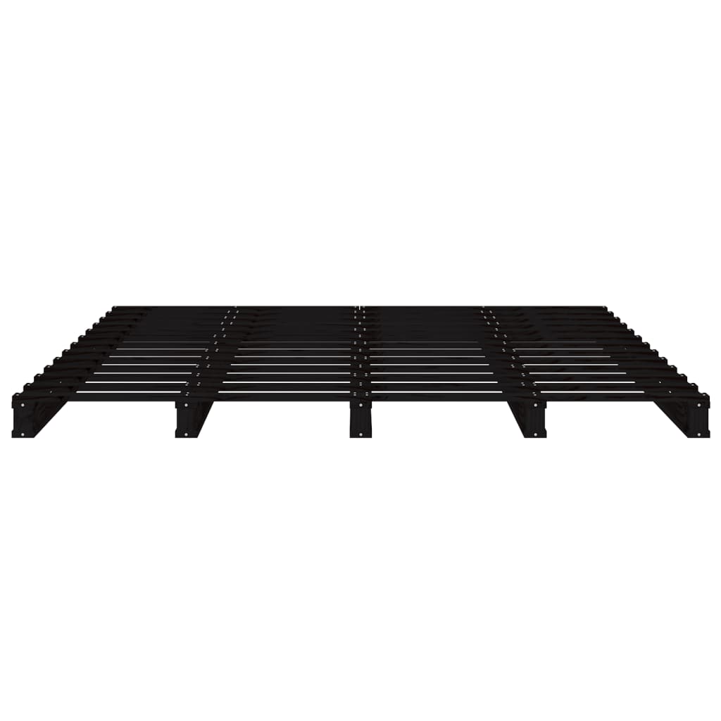 Letto a Pallet Nero 120x200 cm in Legno Massello di Pino - homemem39
