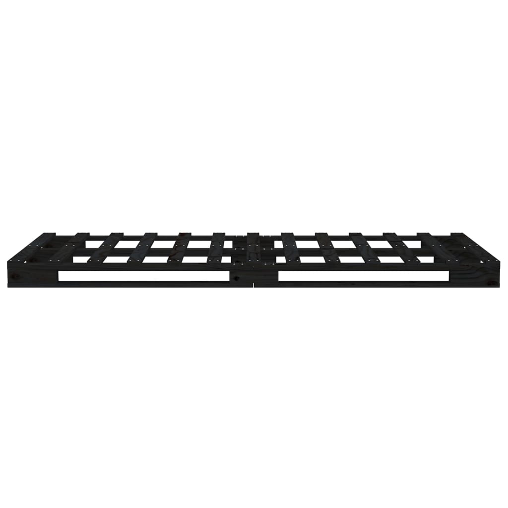 Letto a Pallet Nero 75x190 cm Small Single Legno di Pino - homemem39