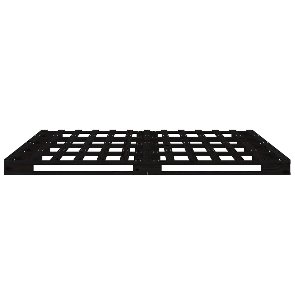 Letto a Pallet Nero 140x190 cm in Legno Massello di Pino - homemem39