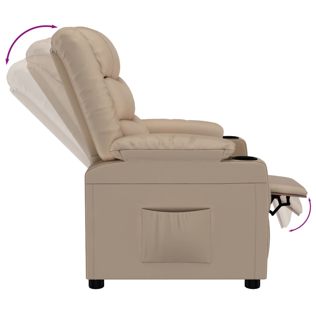 Poltrona Reclinabile Cappuccino in Similpelle - homemem39