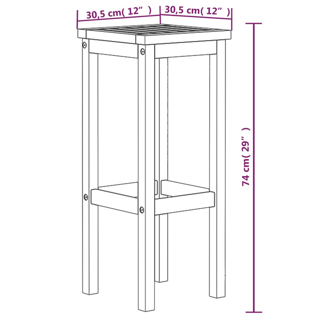 Sgabelli da Bar 6 pz in Legno Massello di Acacia