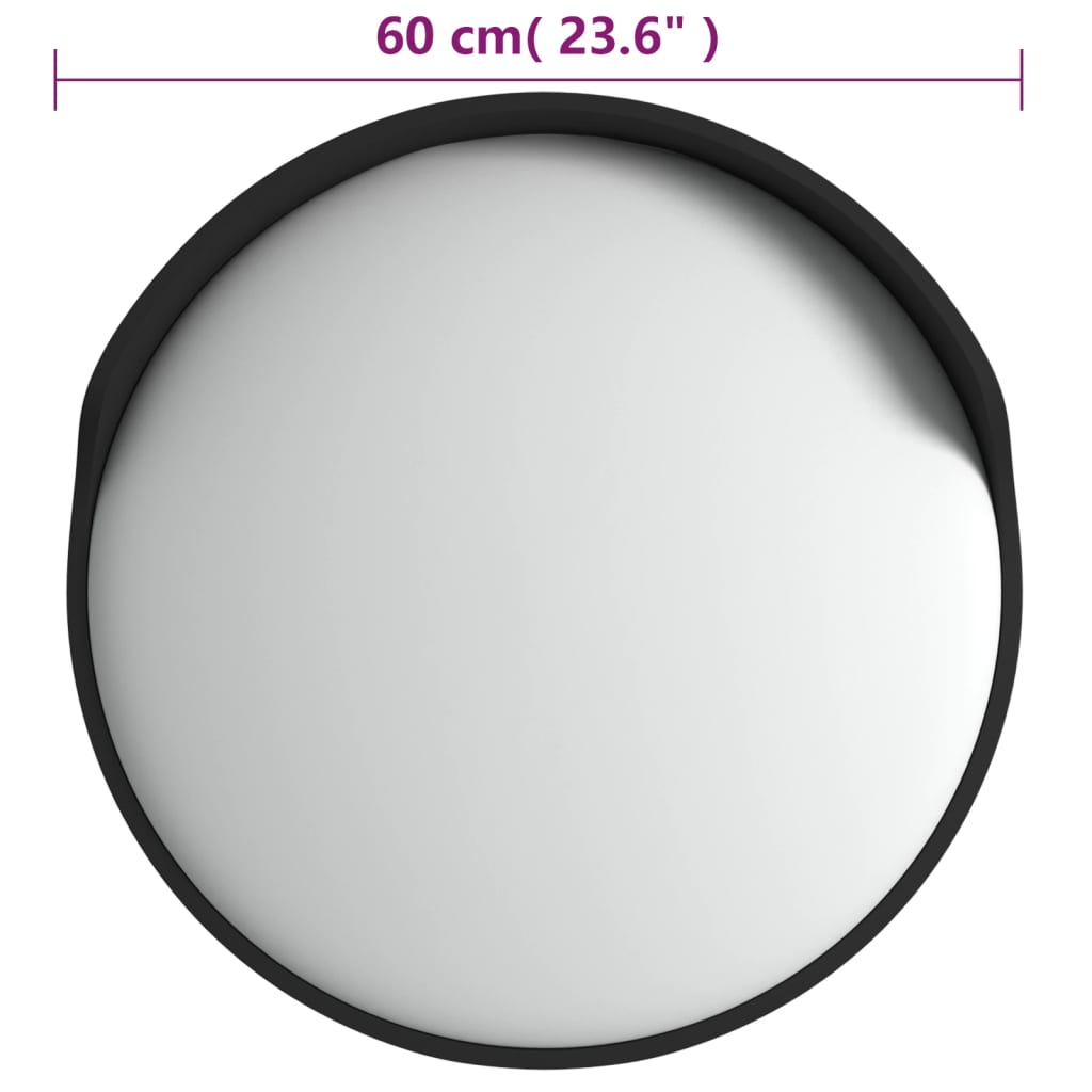 Specchio stradale convesso per esterni nero Ø60 cm in policarbonato | homemem39