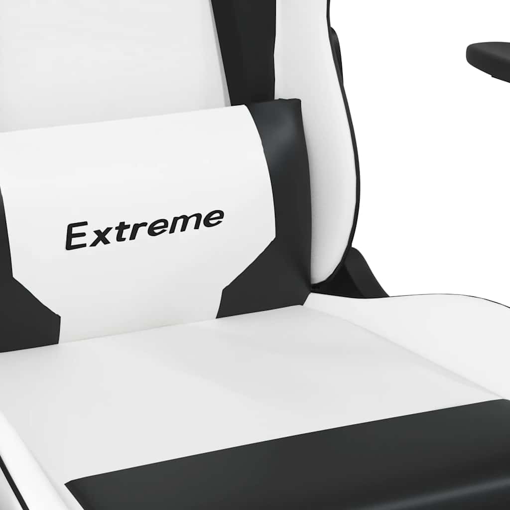 Sedia da Gaming Massaggiante Bianco e Nero in Similpelle | homemem39