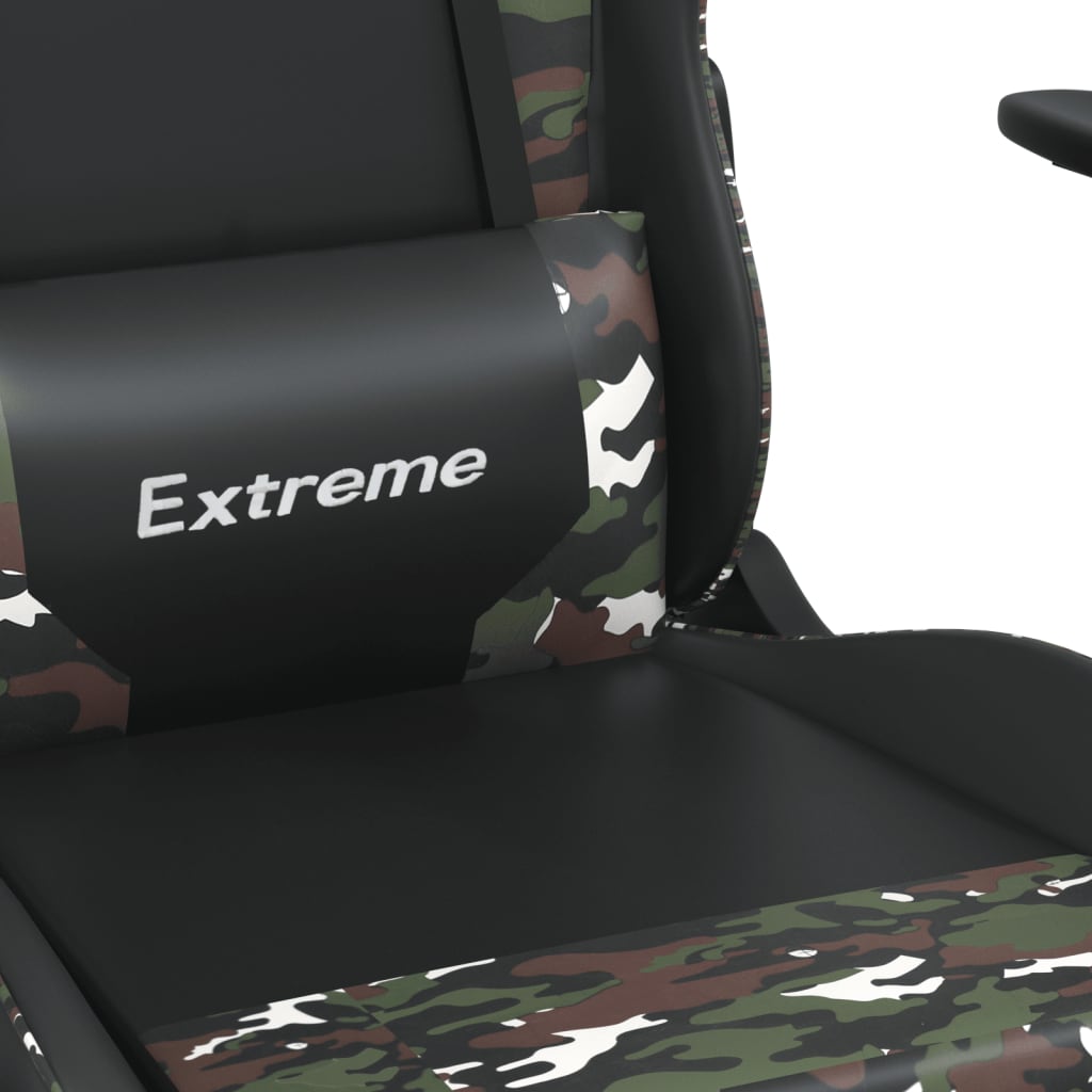 Sedia da Gaming Massaggiante Nero e Mimetico in Similpelle | homemem39